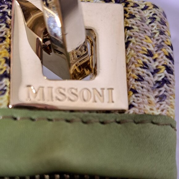 Missoni Women's Green Multi Leather Trim Small Coin Purse - Picture 9 of 9